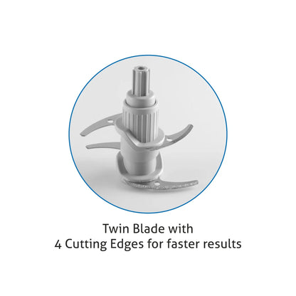 Glen Electric Vegetable Chopper, 2 Stainless Steel Blade, Whisking Disc 0.6 Litres Bowl, 250W - Black (4043 Turbo)