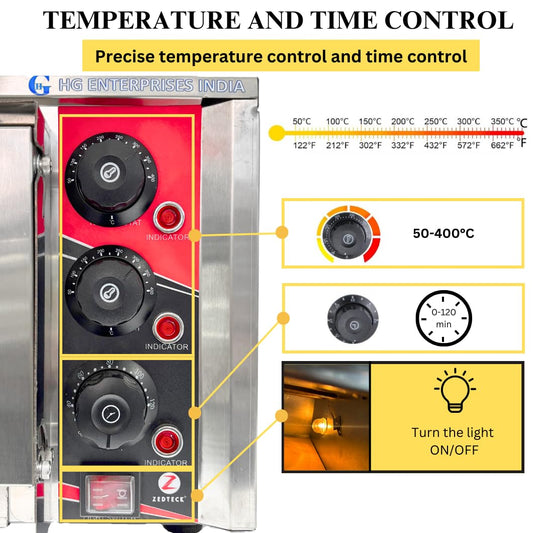 Kitchen Etto Electric Pizza Oven, 16" Stone Base, Stainless Steel Pizza Maker with Timer & Temperature Control for Restaurants & Home Use