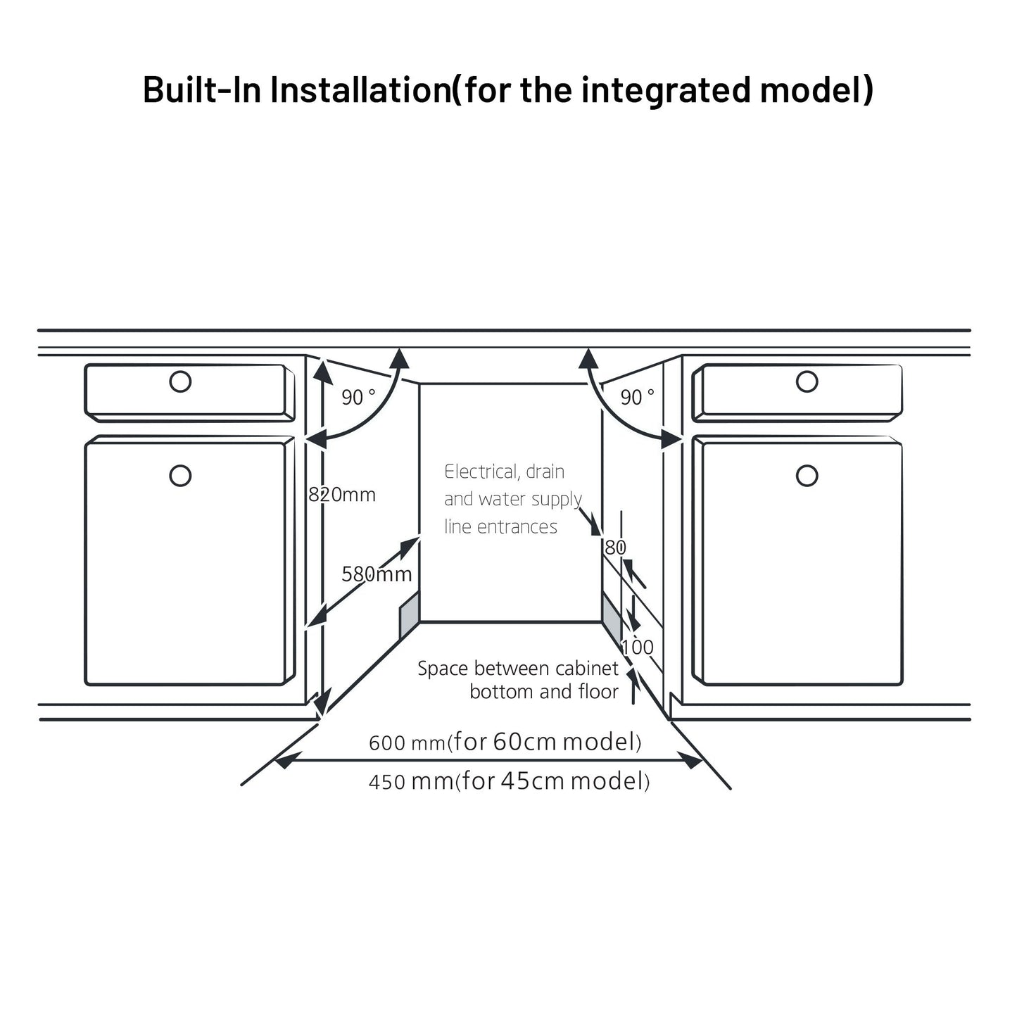 Glen Built-in-Dishwasher 14 Place Setting SS Panel Electronic Controls (DW-7735M)