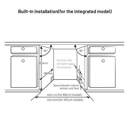 Glen Built-in-Dishwasher 14 Place Setting SS Panel Electronic Controls (DW-7735M)