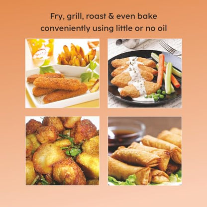 Glen Digital Air Fryer, 6.0 Litre Digital Controls, 7 Pre Set Menu Timer, Temperature Control, 1500W -Black (SA-3042DBL) 6 L