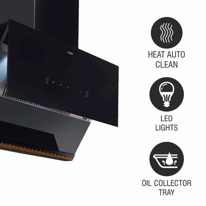 Auto Clean Glass Chimney Filter-less with Motion Sensor, 1400 m³/h - 60/75/90cm (CH 6065 BL AC)