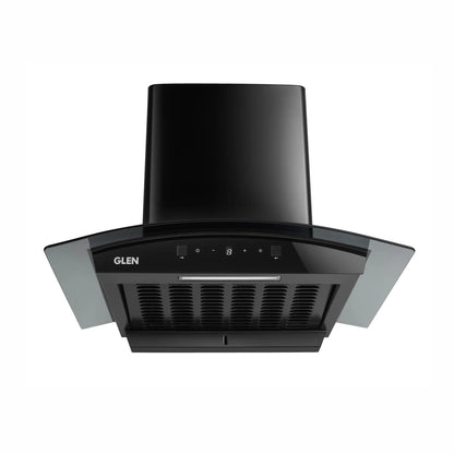 Auto Clean Curved Glass Filter less Kitchen Chimney, Motion Sensor control with Digital Display 60/76/90cm, 1200 m3/h (6058 DI BL AC)