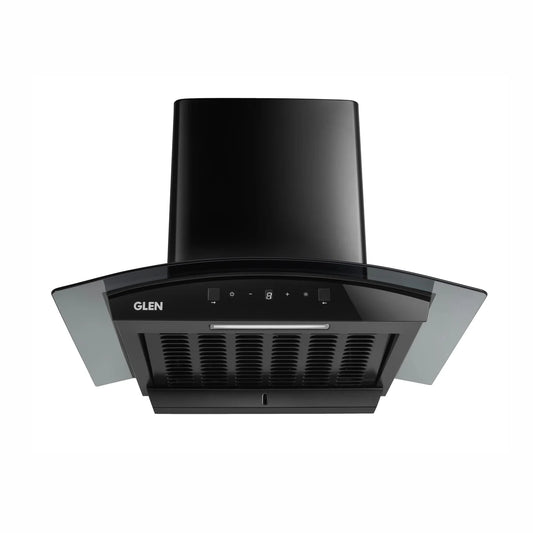 Auto Clean Curved Glass Filter less Kitchen Chimney, Motion Sensor control with Digital Display 60/76/90cm, 1200 m3/h (6058 DI BL AC)