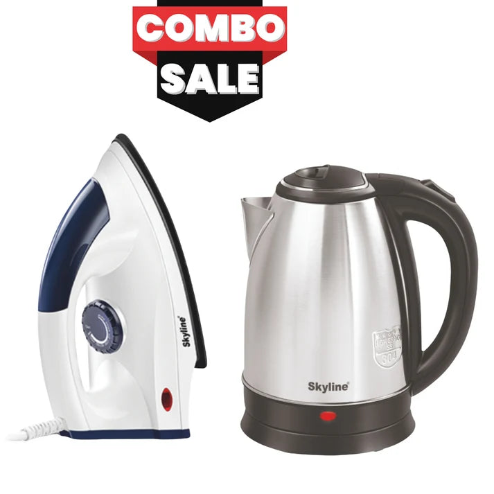Skyline Electric Kettle & Dry Iron Combo