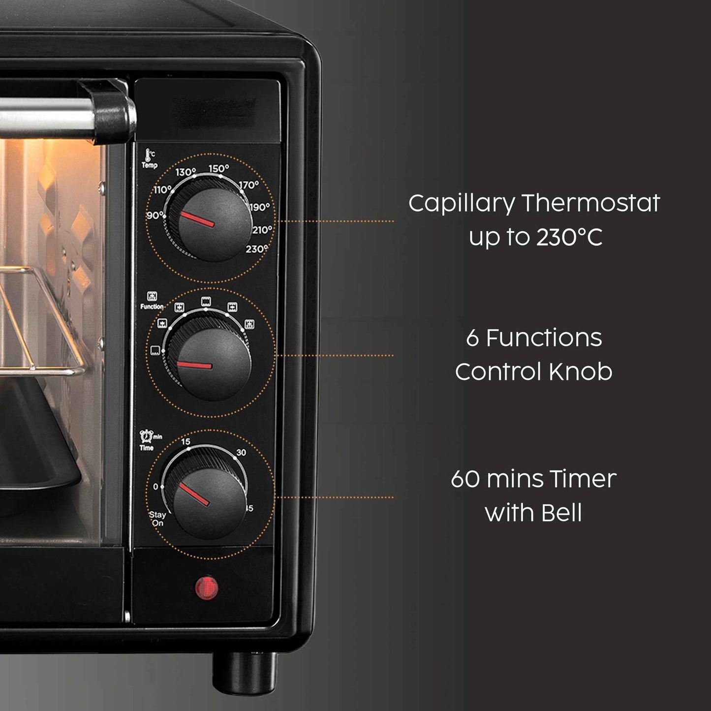 Oven Toaster Griller (OTG) -35 Litres, Motorized Rotisserie, Convection Fan, 2100W - Black (SA5035BLRC)
