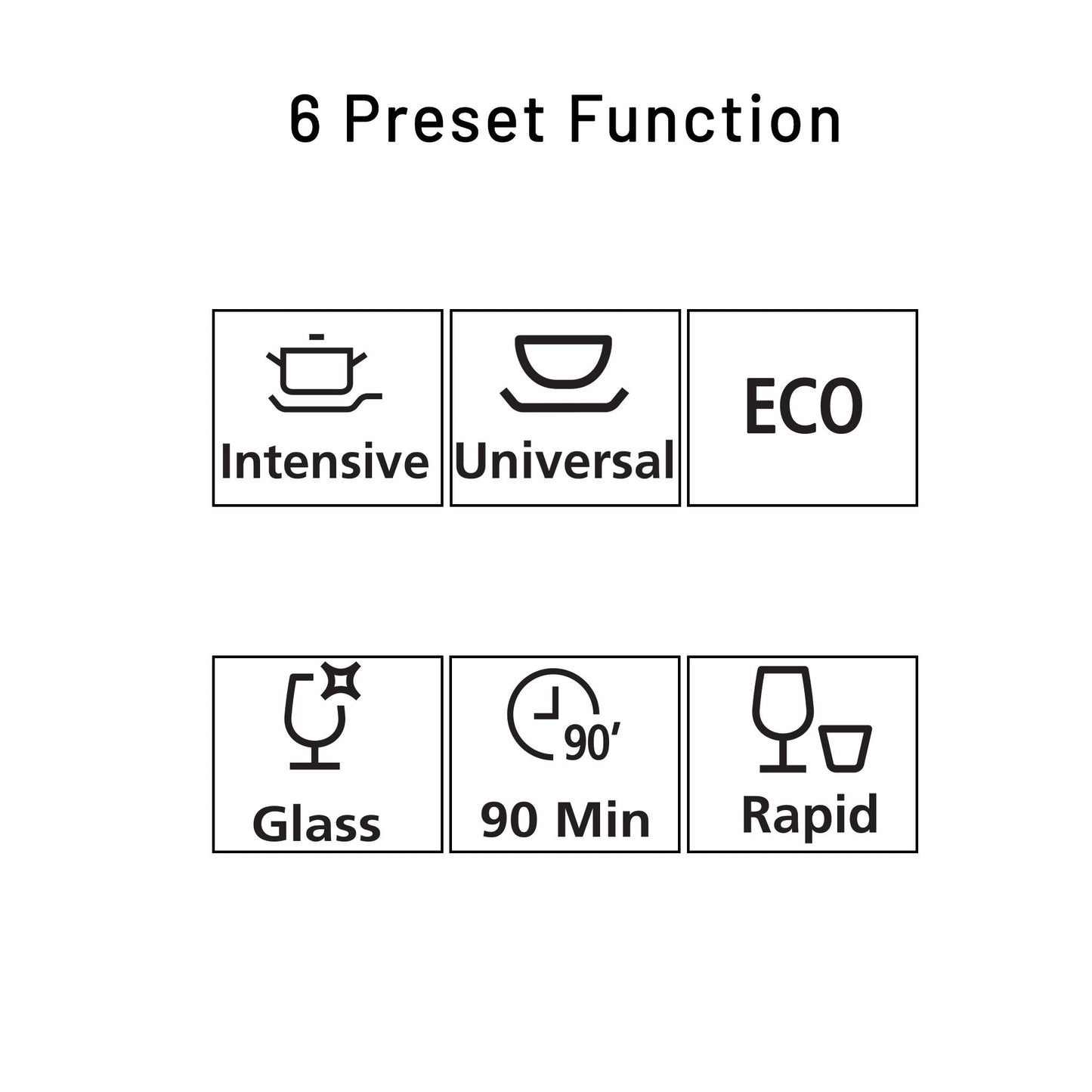 Glen Free Standing Dishwasher 12 Place Setting SS Panel Electronic Controls (DW-5201FS)
