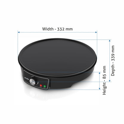 Electric Dosa Maker makes Crepe, Chilla 30CM Non-Stick Cooking Plate, Temperature Control - Black (SA3038)