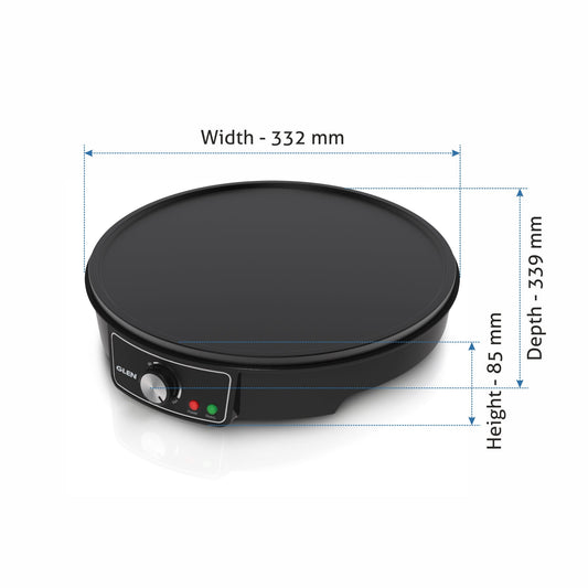 Electric Dosa Maker makes Crepe, Chilla 30CM Non-Stick Cooking Plate, Temperature Control - Black (SA3038)