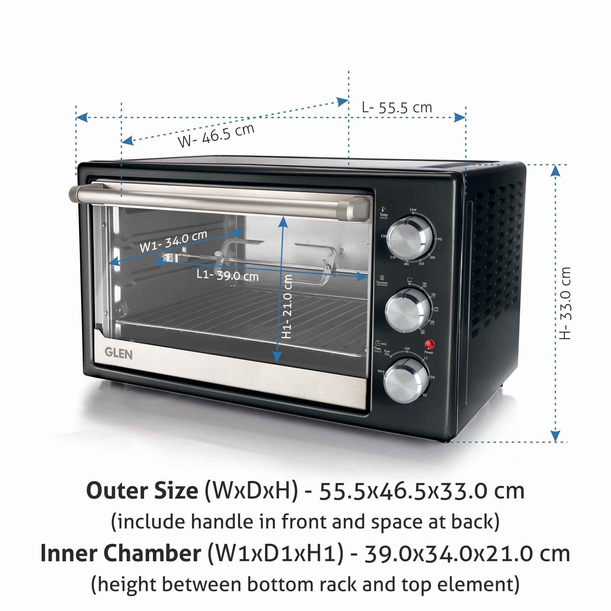 Oven Toaster Griller (OTG) -42 Litres, Motorized Rotisserie, Convection Fan, 2000W - Black (SA5042BLRC)