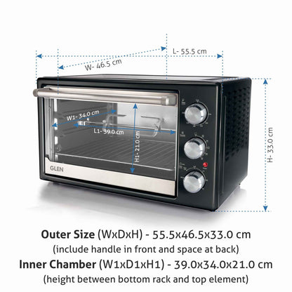 Oven Toaster Griller (OTG) -42 Litres, Motorized Rotisserie, Convection Fan, 2000W - Black (SA5042BLRC)