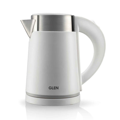 Electric Kettle 0.8 Litre Plastic Clad Stainless Steel, 360° Rotation Base, Auto Shutoff, 800 W - White/Red/Black (9004)