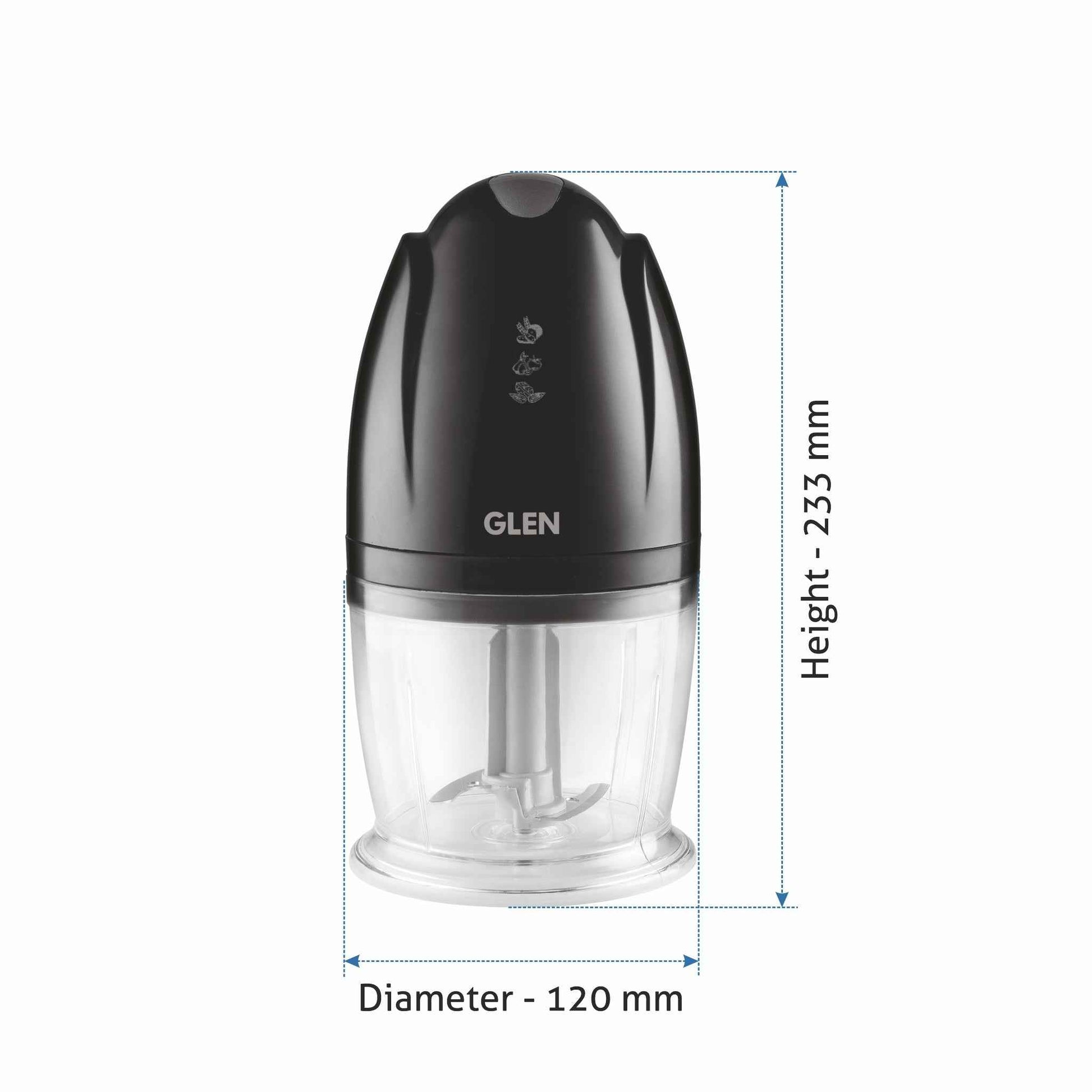 Electric Vegetable Chopper, Whisking Disc Chops Nuts 0.4 Litres Bowl, 200W - Black (4041BL)