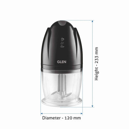 Electric Vegetable Chopper, Whisking Disc Chops Nuts 0.4 Litres Bowl, 200W - Black (4041BL)