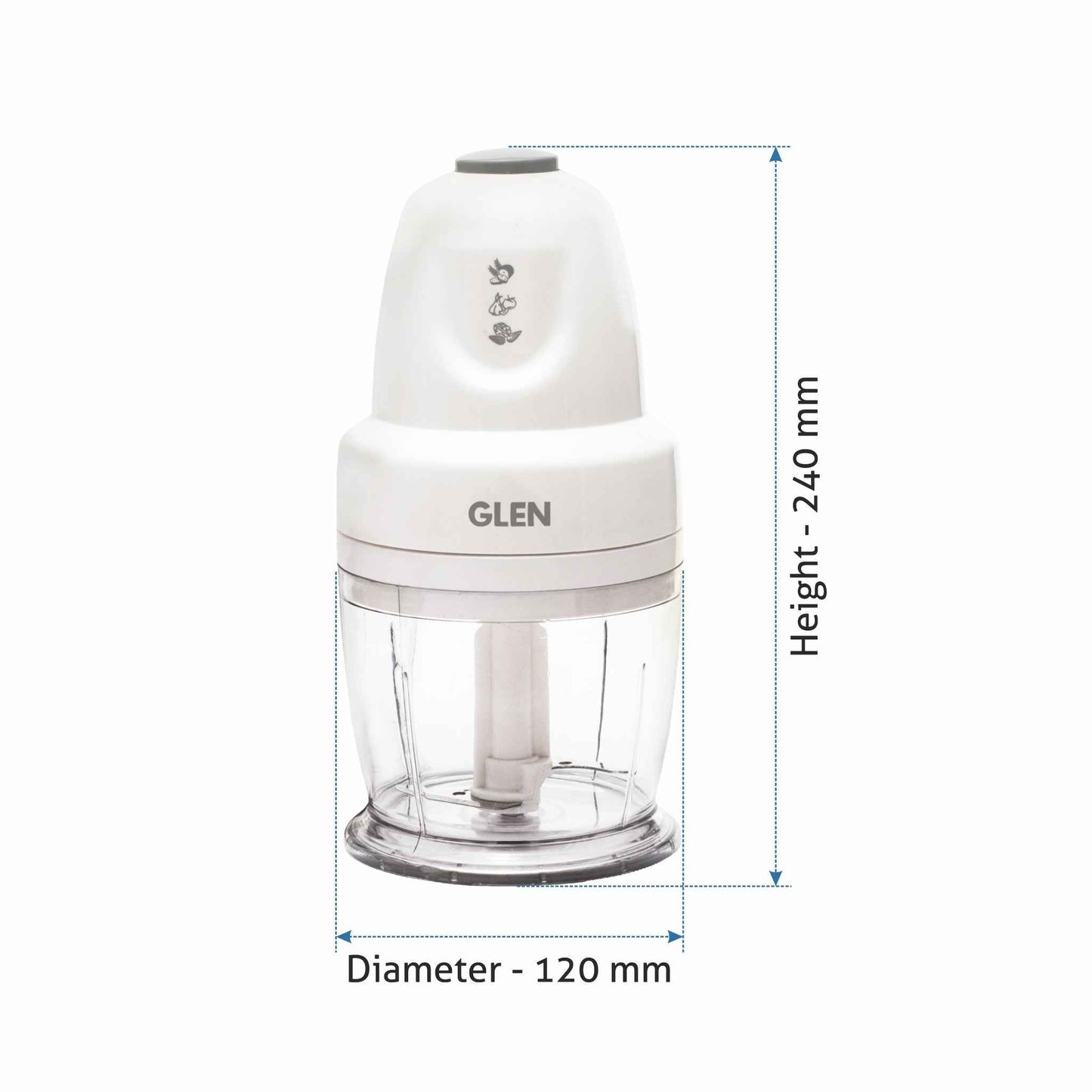 Electric Vegetable Chopper, Whisking Disc Chops Nuts with Extra 0.4 Litres Bowl, 250W - White (4043 Plus)