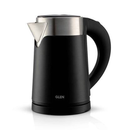 Electric Kettle 0.8 Litre Plastic Clad Stainless Steel, 360° Rotation Base, Auto Shutoff, 800 W - White/Red/Black (9004)