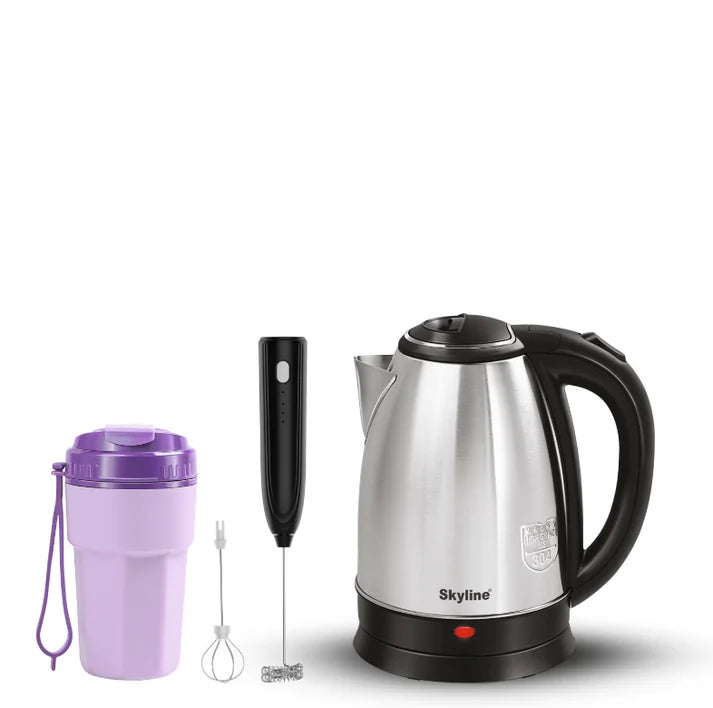 Skyline Coffee Set | Electric Kettle, Wireless Milk Frother & Travel Sipper Combo