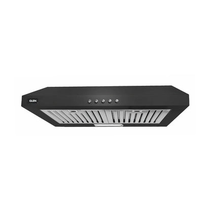 Glen Straight Line Kitchen Chimney with Push Button Baffle filters 60cm 1000 m3/h -Black (6000 DX BL)