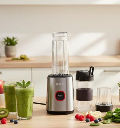 Sujata Nutromatic 600 Watt Electric Blender | Personal Blender for Smoothies, Juices & Nutritious Drinks with 3 Multipurpose Jars Including Travel Jar