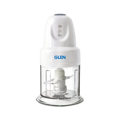 Electric Vegetable Chopper, 2 Stainless Steel Blade, Whisking Disc 0.6 Litres Bowl, 250W - White (4043 Turbo)