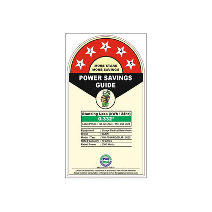 Water Heater 2000W 8 Bar Pressure Glasslined Element and Tank, Temperature control (7054 IN) - 10L/15L/25L