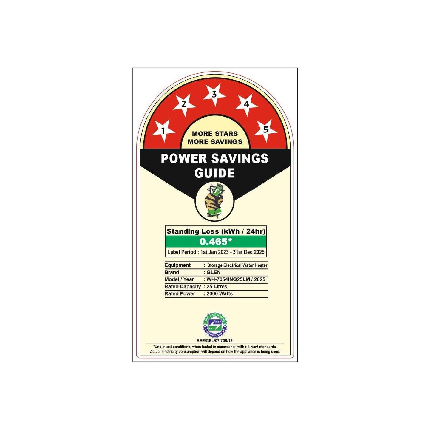 Water Heater 2000W 8 Bar Pressure Glasslined Element and Tank, Temperature control (7054 IN) - 10L/15L/25L