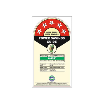 Water Heater 2000W 8 Bar Pressure Glasslined Element and Tank, Temperature control (7054 IN) - 10L/15L/25L