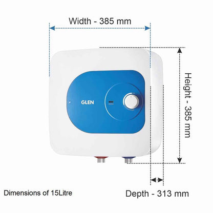 Water Heater 2000W 8 Bar Pressure Glasslined Element and Tank, Temperature control (7054) - 15L