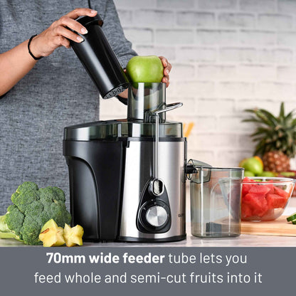 Centrifugal Juicer 600W, Full Apple Feeding Tube 600ml Juice Collector, Stainless Steel Filter (4019)