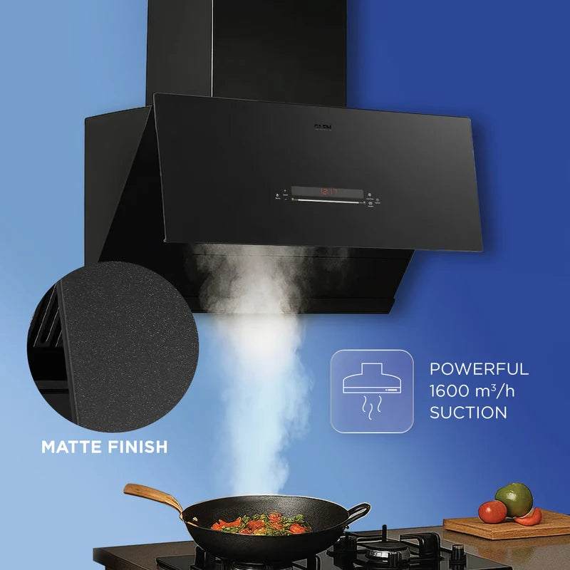 Glen Auto Clean Matt Glass Filterless Chimney with Inverter Technology, BLDC Motor 60cm 1600 m³/h – CH6074MGAC