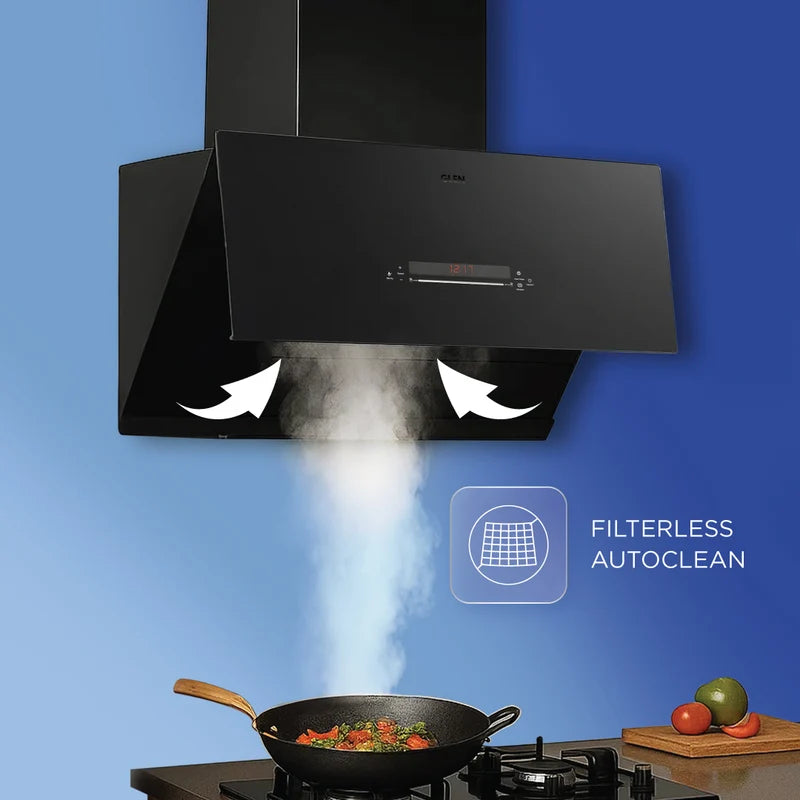 Glen Auto Clean Matt Glass Filterless Chimney with Inverter Technology, BLDC Motor 60cm 1600 m³/h – CH6074MGAC