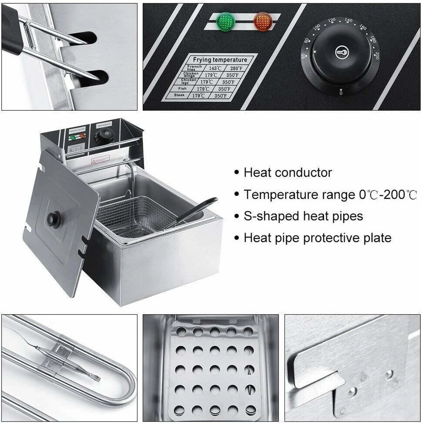 Kitchen Etto DEEP FRYER 6 LITRE COMMERCIAL 6 L Electric Deep Fryer