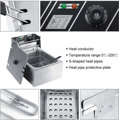 Kitchen Etto DEEP FRYER 6 LITRE COMMERCIAL 6 L Electric Deep Fryer