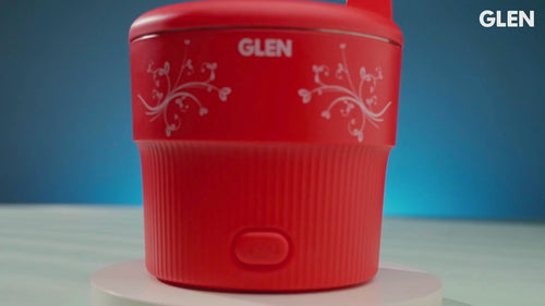 Electric Mini Cooker, 0.8 Litre Steam, Cook & Boil 500W- White and Red (3054)