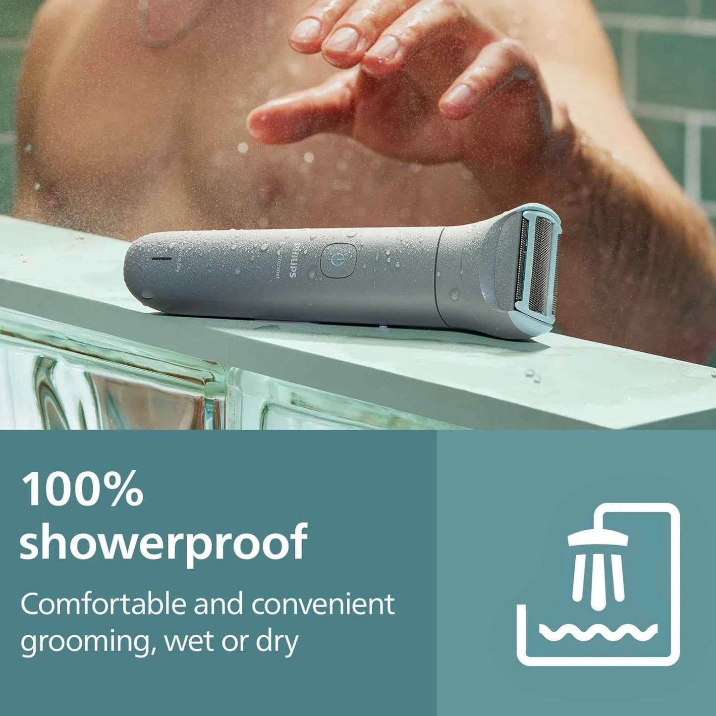 PHILIPS BG3470/15 Fully Waterproof Trimmer 80 min  Runtime 1 Length Settings (Grey)