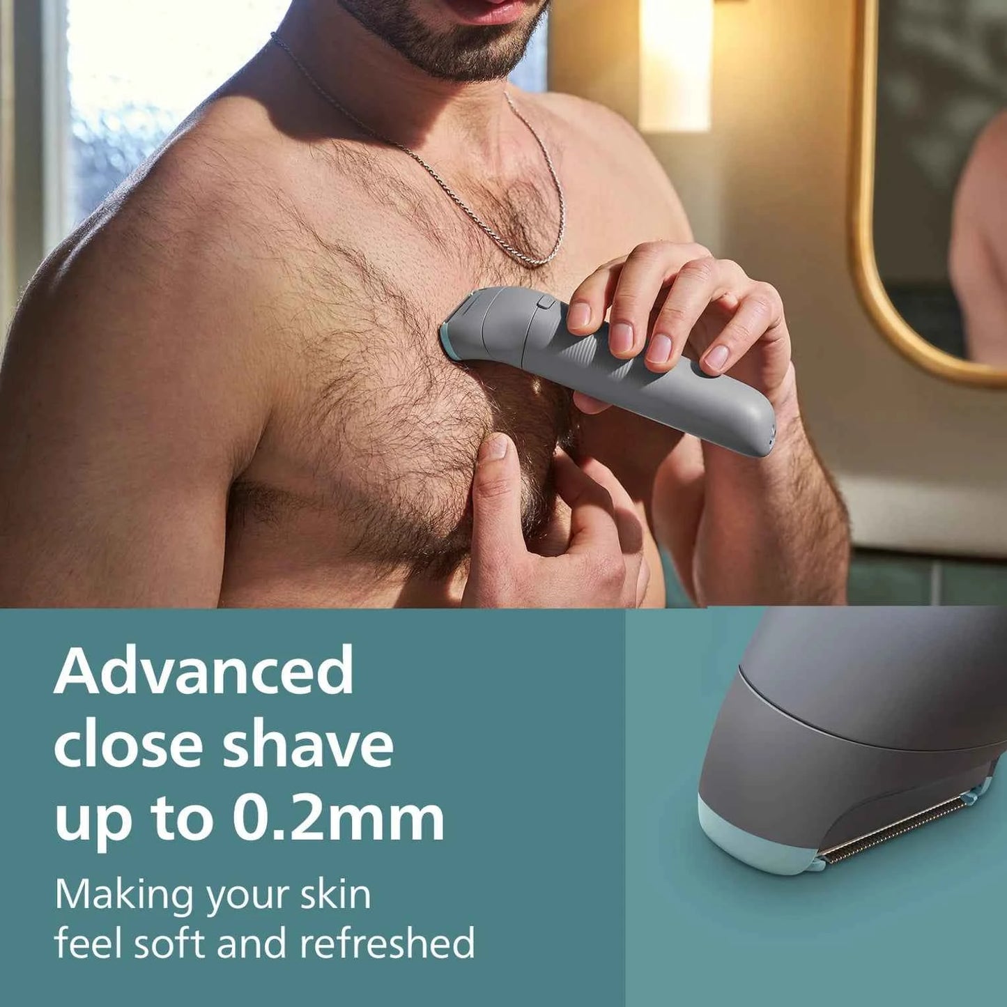 PHILIPS BG3470/15 Fully Waterproof Trimmer 80 min  Runtime 1 Length Settings (Grey)