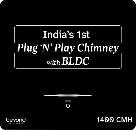 Beyond Appliances Cube Pro Plug N Play BLDC Kitchen Chimney 1400 CMH 60 cm 5-Stage Charcoal Activated Filter 3-way Suction 45dB Auto Clean Chimney (Wall Mounted, Black)