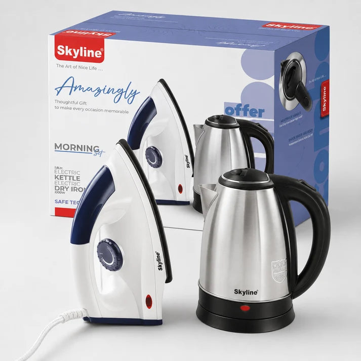 Skyline Electric Kettle & Dry Iron Combo