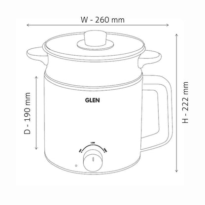Multi Cook Electric Kettle, 1.5 Litre Steam, Cook & Boil 600W- Silver and Black (9016)